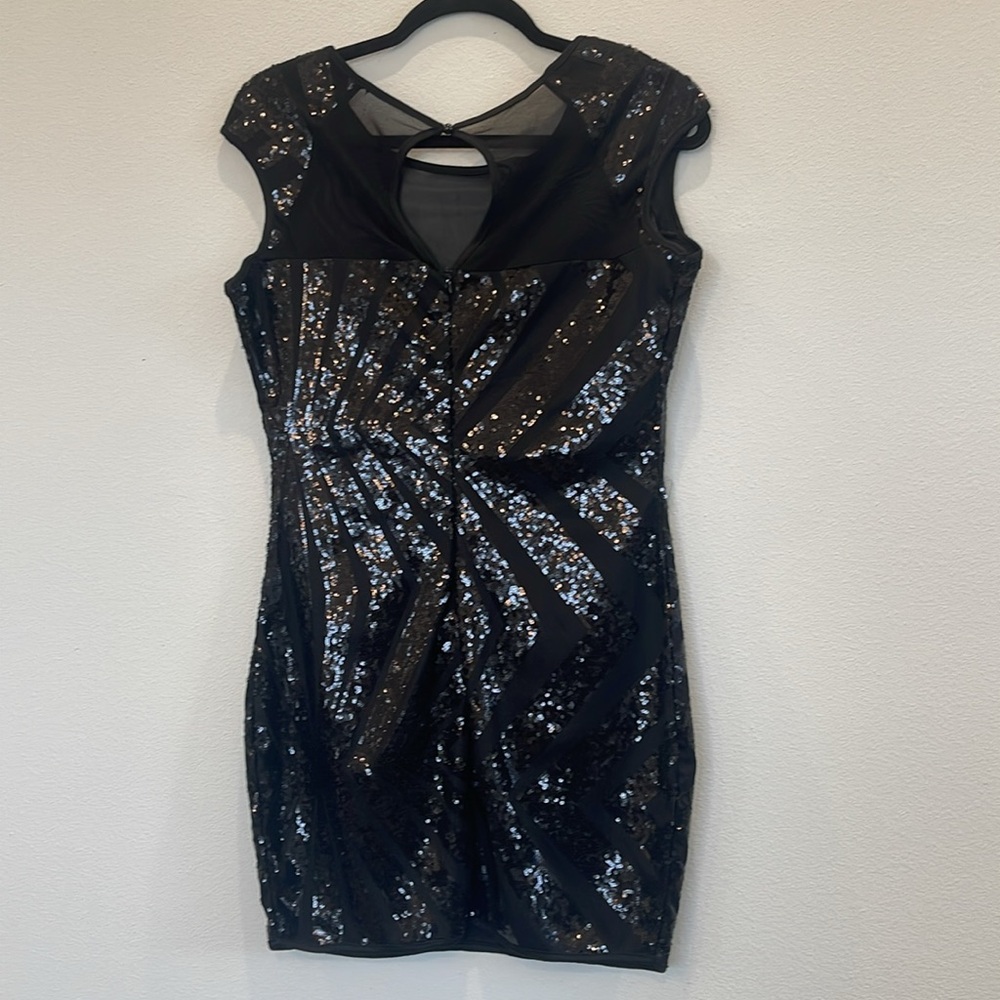 Black Sequin Dress Mini Dress Size M - Picture 5 of 7